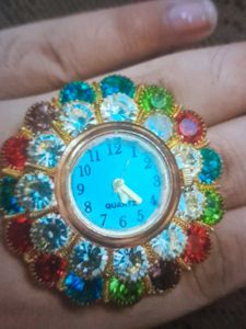 Colorful Gemstone Ring Watch