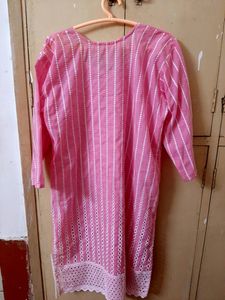 Pink Lucknowi Kurta Straight
