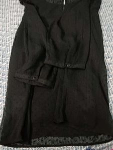 Black  Dobby Sheer Top
