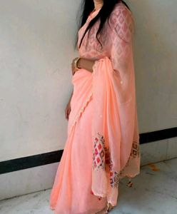 Designer Saree With Stitched Blouse
