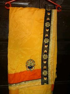 Orange Blouse and sari