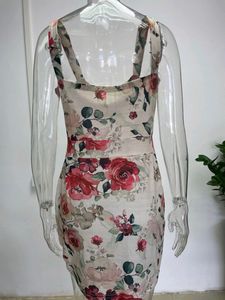 Floral Dress With Cut Designs