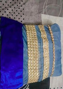Elegant Blue &amp; Grey Anarkali Gown