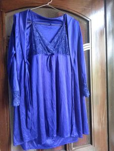 Lace Trim Nightie with robe