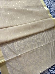 Beige Banarasi Saree With Zaree Work