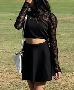 Black Lace Detail Dress