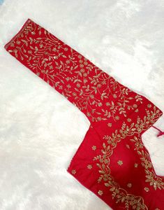 Hot Pink Embroidered Sari Blouse