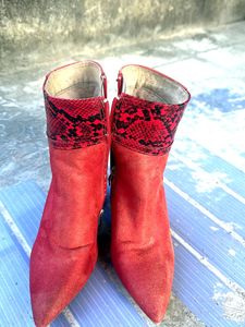 Red Ankle Boots