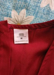 Burgundy V-Neck Jumpsuit