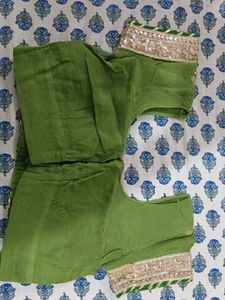Green Embellished Saree Blouse