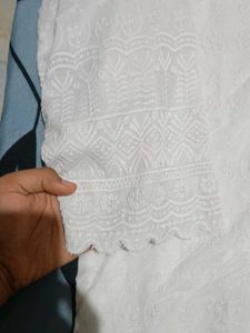 Chikenkari Kurta With Blue Plazzo Set