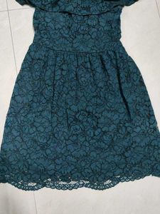 Green Lace Off-Shoulder Dress
