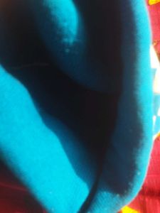 blue and white winter cap