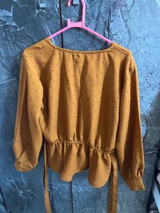 Mustard Clinched Waist Top
