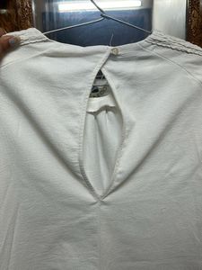 Zara White Cute Top