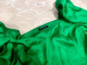 Green Satin Dress. Wore It Just Once. Prettier In Real. Great For Occasions