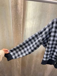 Checked Knit Cardigan
