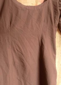 Coffee brown sweetheart neck kurti 🤎