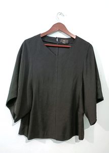 Black V Neck Kimono Top
