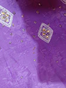 Elegant lavender  stone beads punjabi Suit patiyal