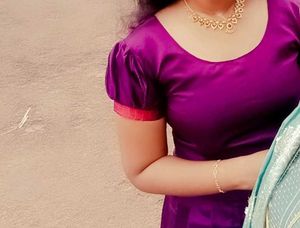 Purple Pattupavada With 2 Blouses