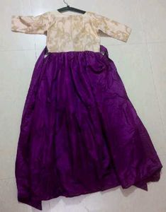 Elegant Wine &amp; Gold Girls Dress