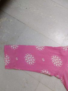 Pink Floral Print Kurti