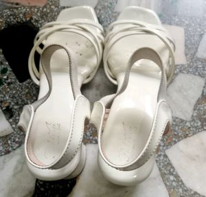 White Strappy Heels - Size 8