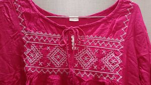 Pink Thread Work Tunic Top