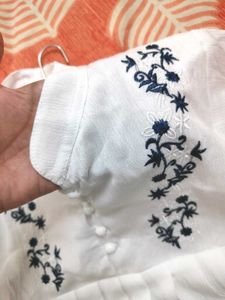 White Ethnic Peplum Kurti
