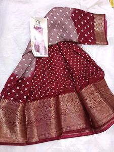 Beautiful Bandhani Akruti Manglam Silk Saree 💫 |