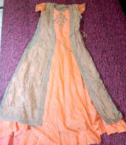 Elegant Peach Embroidered Gown