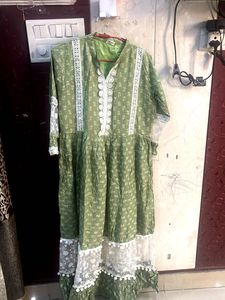green anarkali kurta