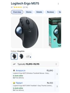 Logitech M575 Wireless Trackball Mouse