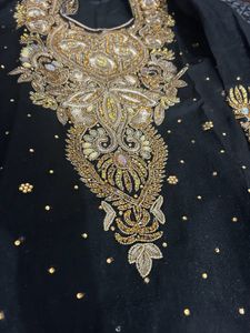 Black Shlwar Kameez With Dupatta