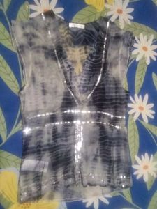 Stylish Tie-Dye Sequin Top