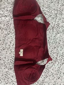 Burgundy Linen Blouse - Size XS