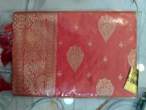 Coral Banarasi Soft Silk Saree
