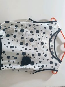 White &amp; Black Polka Dots Dress