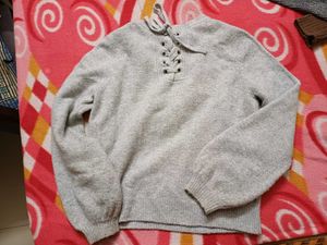 Grey Graphic Print Pullover