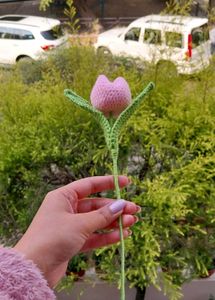 Handmade Crochet Tulip Pink