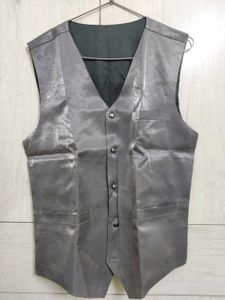 Stylish Silver Satin Waistcoat for Men – Perfect P