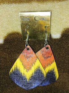 Colorful Chevron Dangle Earrings