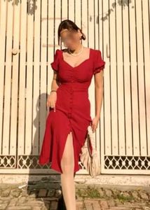 Chic Red Midi Dress