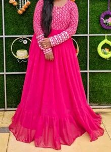 Deep Pink Anarkali For Women