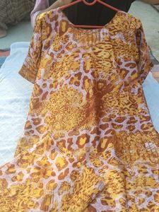 Printed Kurti &amp; Bottom Set ✨ | Size S–M | Soft Fab