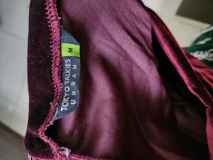 Burgundy Solid VELVET dress
