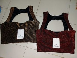 Shimmery Brown Crop Top