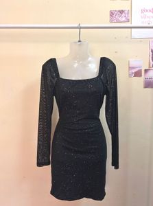 URBANIC Sparkly Black Mini Dress