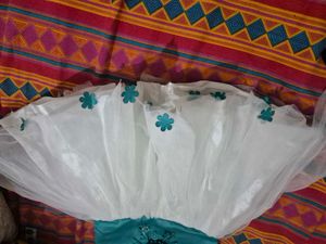 Flower Girl Dress - Teal &amp; White